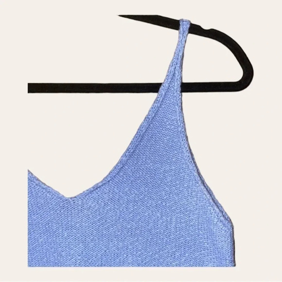 0466. Zara KNIT CROP TOP SPAGHETTI STRAPS SIZE SMALL LILIAC PURPLE - Picture 5 of 6